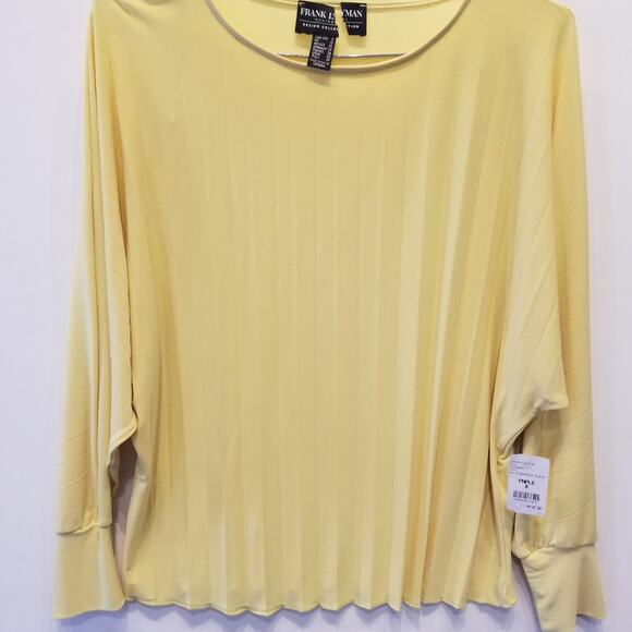 Frank Lyman New Yellow Tunic Top Pleated Long Sleeve Blouse Size 8 - Picture 8 of 14